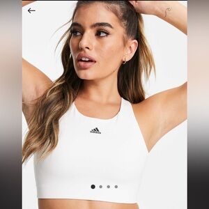 Adidas White High Support Workout Bra